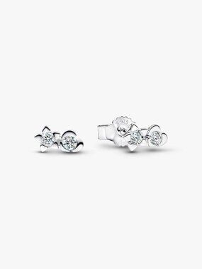 Pandora Talisman Sterling Silver Lab-Grown Diamond Heart & Star Stud Earrings